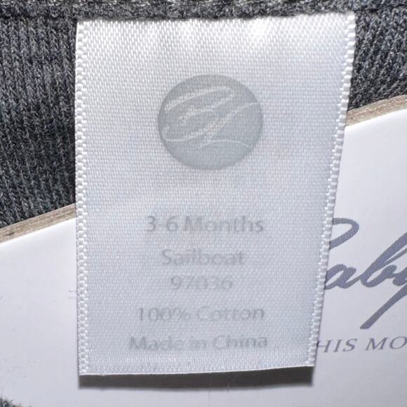 NWT Baby Laundry Grey Sailboat Baby Bodysuit Size 3-6M - Picture 3 of 8
